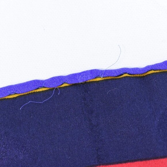 Cartier Jewelry Pattern 100% Silk Scarf Red Navy - Picture 3 of 15